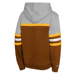 San Diego Padres Youth Cooperstown Head Coach Pullover Hoodie Brown/Grey | Mitchell & Ness