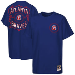 Atlanta Braves Youth Cooperstown Rodeo Rope T-Shirt Navy | Mitchell & Ness
