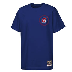 Atlanta Braves Youth Cooperstown Rodeo Rope T-Shirt Navy | Mitchell & Ness