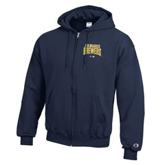 Milwaukee Brewers Champion Eco Powerblend Full-Zip Hoodie Navy