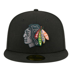 Chicago Blackhawks New Era Color Pop 59FIFTY Fitted Hat Black