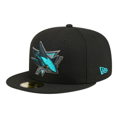 San Jose Sharks New Era Color Pop 59FIFTY Fitted Hat Black
