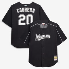 Miguel Cabrera Miami Marlins Big & Tall Cooperstown Mesh Batting Practice Jersey Black | Mitchell & Ness