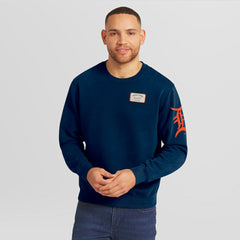 Detroit Tigers Darius Rucker Collection Washed Crew Neck Pullover Sweatshirt Navy