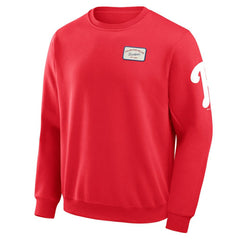 Philadelphia Phillies Darius Rucker Collection Washed Crew Neck Pullover Sweatshirt Red
