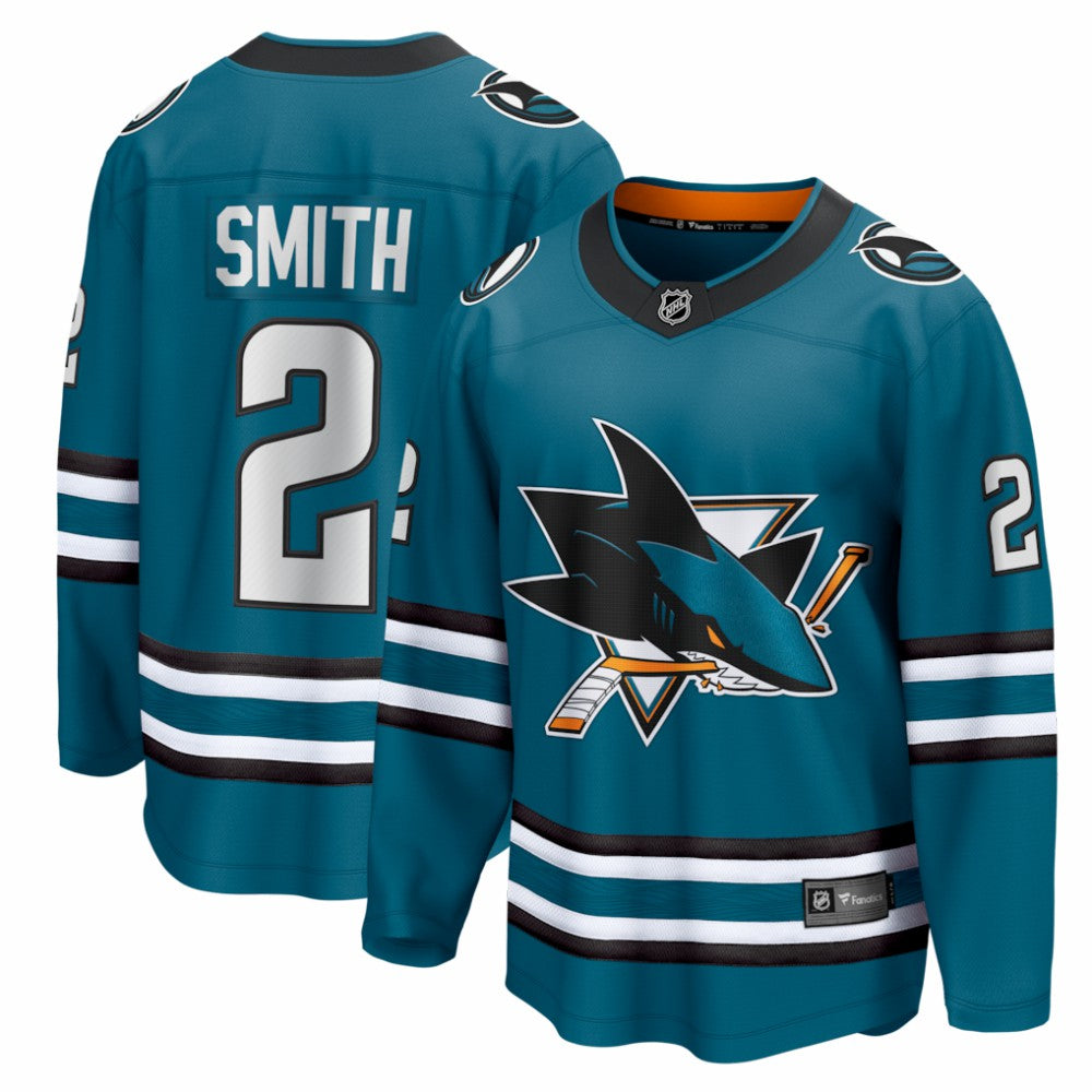 Will Smith San Jose Sharks Fanatics Home Breakaway Jersey Teal