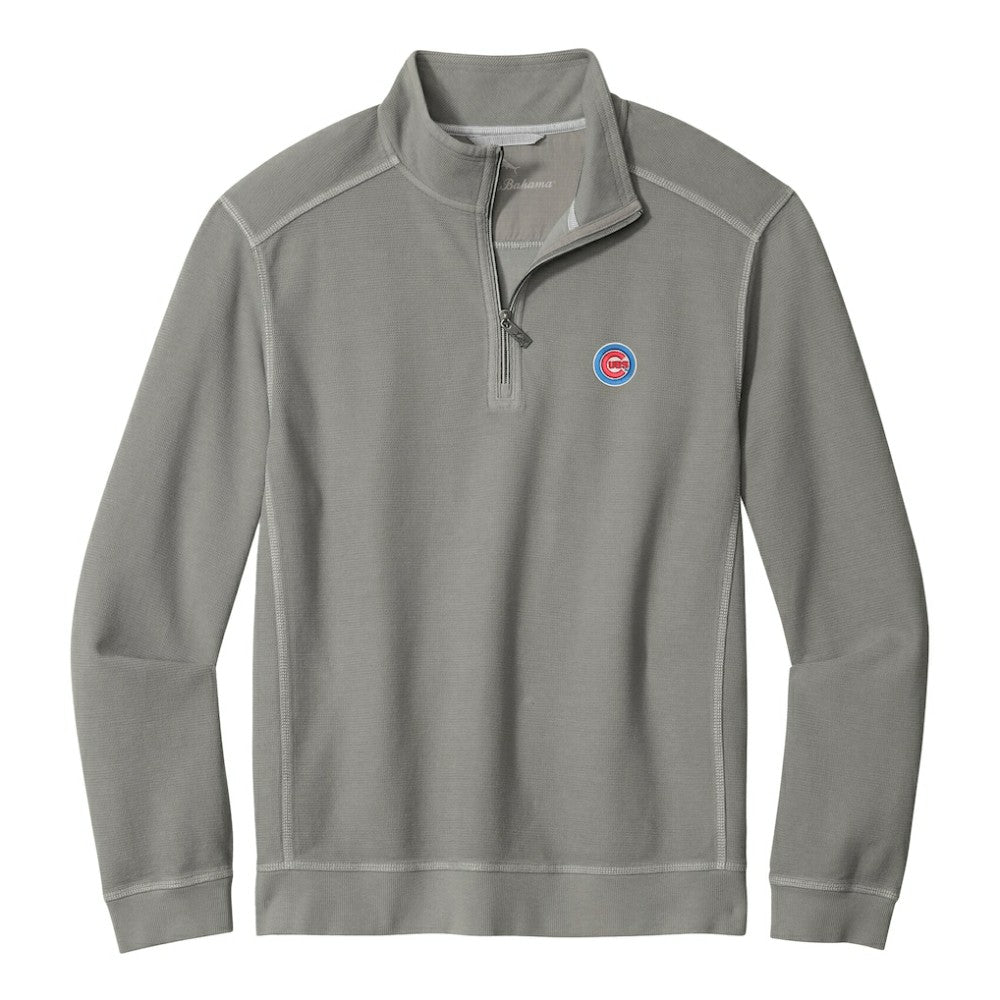 Chicago Cubs Tommy Bahama Montego Bay Half-Zip Sweatshirt Gray