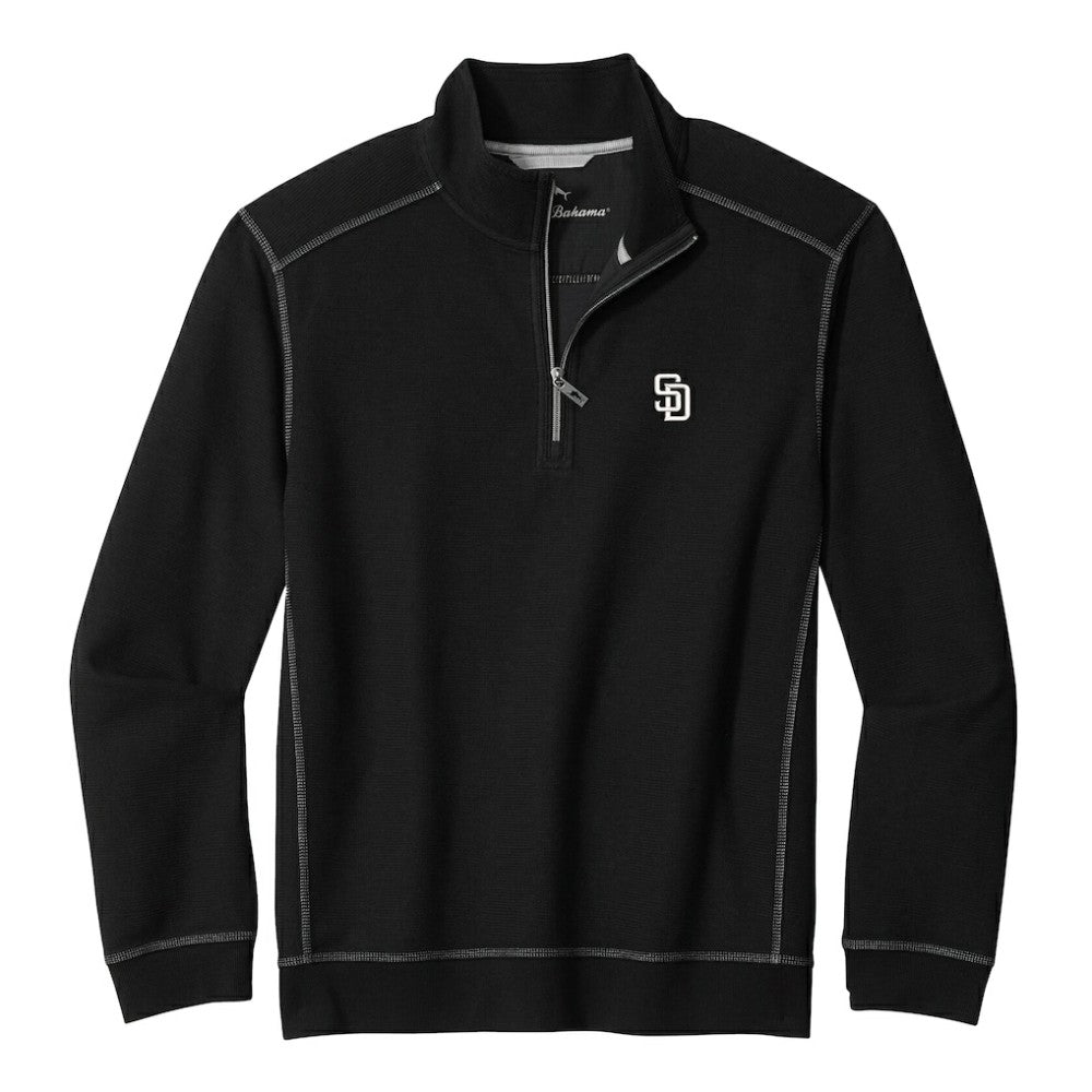 San Diego Padres Tommy Bahama Montego Bay Half-Zip Sweatshirt Black