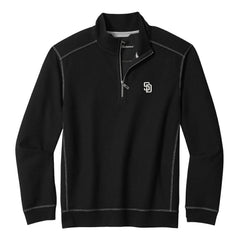 San Diego Padres Tommy Bahama Montego Bay Half-Zip Sweatshirt Black