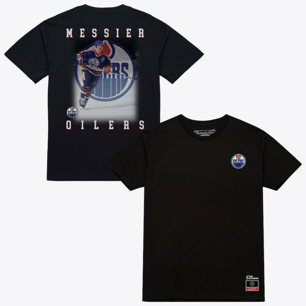 Mark Messier Edmonton Oilers Mitchell & Ness Photo T-Shirt Black