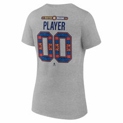 Boston Bruins Women's 2026 NHL Stadium Series Personalized Name & Number V-Neck T-Shirt Gray