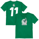 Santiago Gimenez Mexico National Team Vive La Fete Youth Player Name & Number Color Badge T-Shirt Green