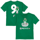 Raúl Jiménez Mexico National Team Vive La Fete Youth Player Name & Number Stadium Style T-Shirt Green
