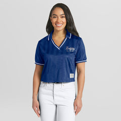Los Angeles Dodgers WEAR by Erin Andrews Women's Cropped Polo Royal