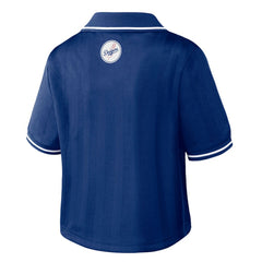 Los Angeles Dodgers WEAR by Erin Andrews Women's Cropped Polo Royal