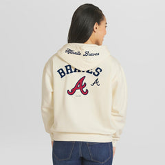Atlanta Braves WEAR by Erin Andrews Women's Full-Zip Hoodie Cream