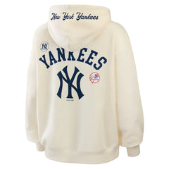 New York Yankees WEAR by Erin Andrews Women's Full-Zip Hoodie Cream