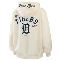 Detroit Tigers WEAR by Erin Andrews Women's Full-Zip Hoodie Cream