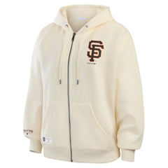 San Francisco Giants WEAR by Erin Andrews Women's Full-Zip Hoodie Cream