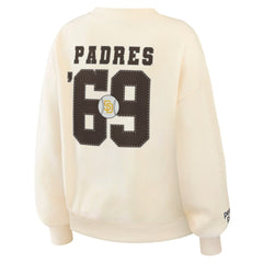 San Diego Padres WEAR by Erin Andrews Women's Heavyweight Crew Neck Sweatshirt Cream