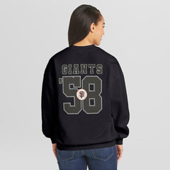 San Francisco Giants WEAR by Erin Andrews Women's Heavyweight Crew Neck Sweatshirt Black