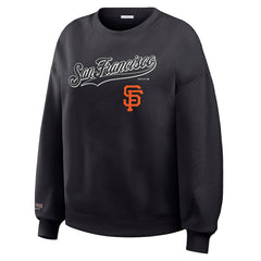 San Francisco Giants WEAR by Erin Andrews Women's Heavyweight Crew Neck Sweatshirt Black
