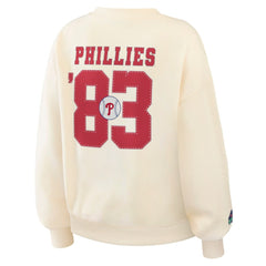 Philadelphia Phillies WEAR by Erin Andrews Women's Heavyweight Crew Neck Sweatshirt Cream