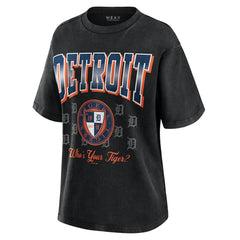 Detroit Tigers WEAR by Erin Andrews Women's Oversized Boyfriend T-Shirt Black