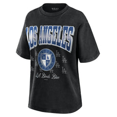 Los Angeles Dodgers WEAR by Erin Andrews Women's Oversized Boyfriend T-Shirt Black