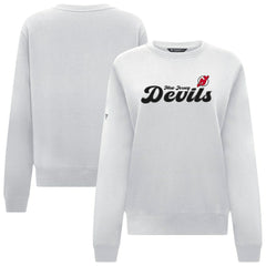 New Jersey Devils Levelwear Women's Yvette Big Script Tri-Blend Sweatshirt White