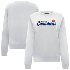 Montreal Canadiens Levelwear Women's Yvette Big Script Tri-Blend Sweatshirt White
