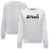 Boston Bruins Levelwear Women's Yvette Big Script Tri-Blend Sweatshirt White