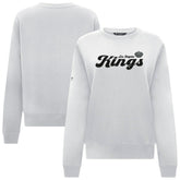 Los Angeles Kings Levelwear Women's Yvette Big Script Tri-Blend Sweatshirt White