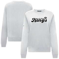 Los Angeles Kings Levelwear Women's Yvette Big Script Tri-Blend Sweatshirt White