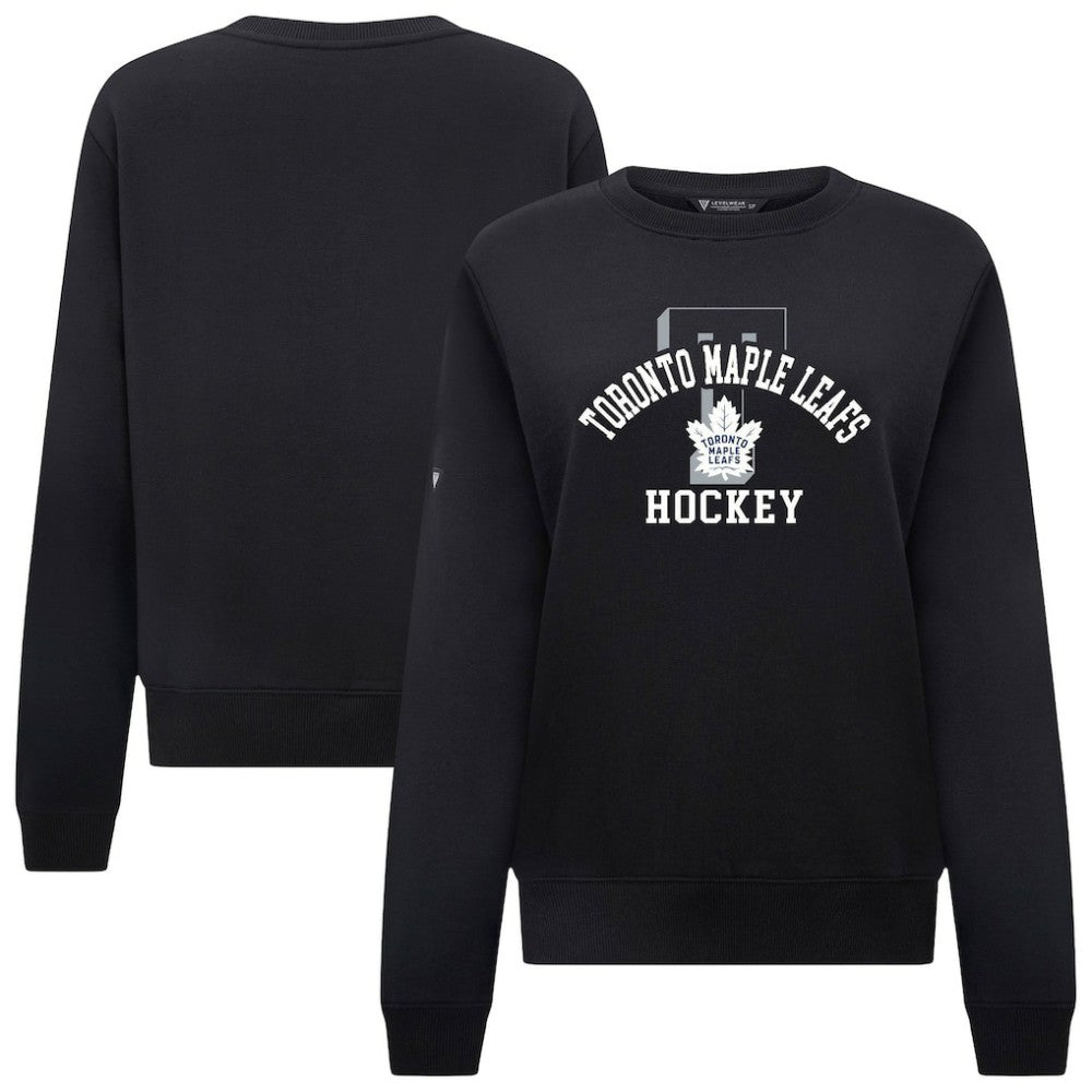 Toronto Maple Leafs Levelwear Women's Yvette Limelight Big Letter Sweatshirt Black