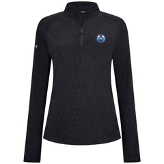 Edmonton Oilers Levelwear Women's Spike Raglan Quarter-Zip Top Black