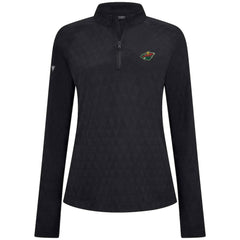 Minnesota Wild Levelwear Women's Spike Raglan Quarter-Zip Top Black