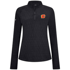 Calgary Flames Levelwear Women's Spike Raglan Quarter-Zip Top Black