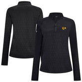 Chicago Blackhawks Levelwear Women's Spike Raglan Quarter-Zip Top Black