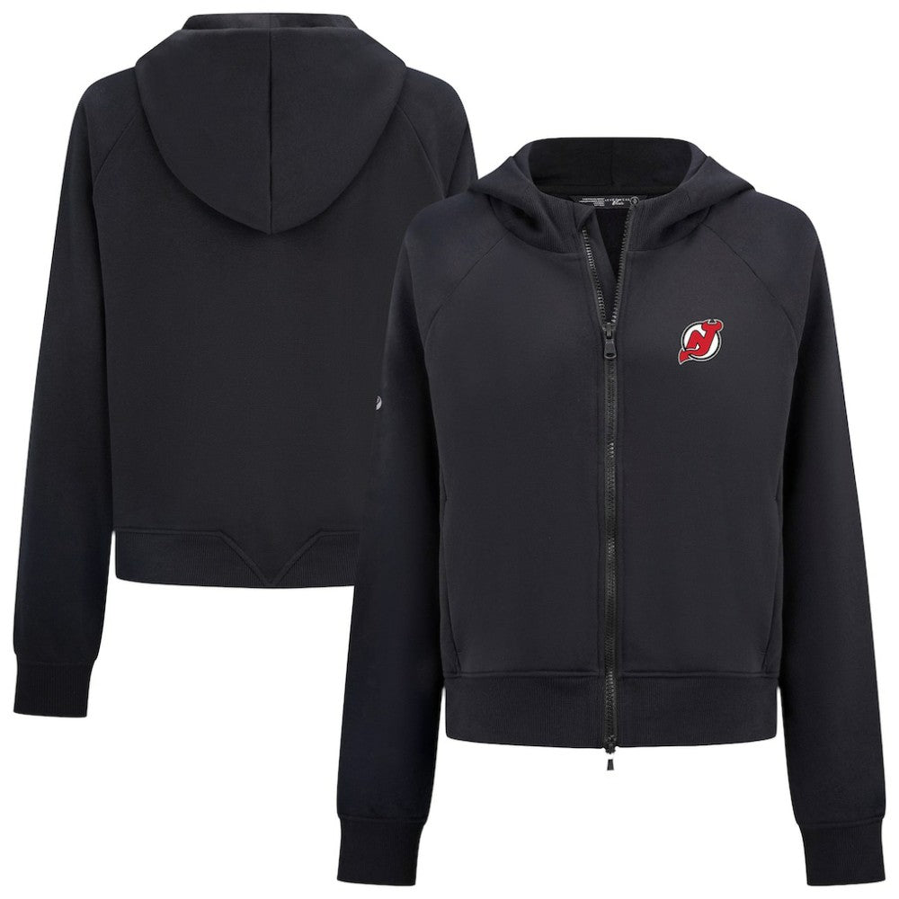 New Jersey Devils Levelwear Women's Judd Raglan Full-Zip Hoodie Black