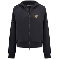 Pittsburgh Penguins Levelwear Women's Judd Raglan Full-Zip Hoodie Black