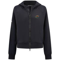 Minnesota Wild Levelwear Women's Judd Raglan Full-Zip Hoodie Black