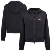 Detroit Red Wings Levelwear Women's Judd Raglan Full-Zip Hoodie Black