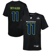 Jaxon Smith-Njigba Seattle Seahawks Youth Super Bowl LX Patch Carbon Fashion Game Jersey - Black