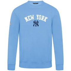 New York Yankees Levelwear Zane Felt Arch Pullover Sweatshirt Light Blue