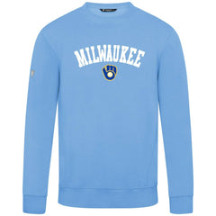Milwaukee Brewers Levelwear Zane Felt Arch Pullover Sweatshirt Light Blue
