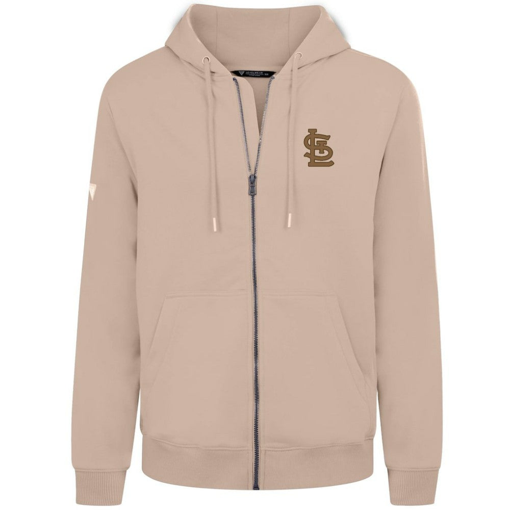 St. Louis Cardinals Levelwear Podium Full-Zip Hoodie Khaki
