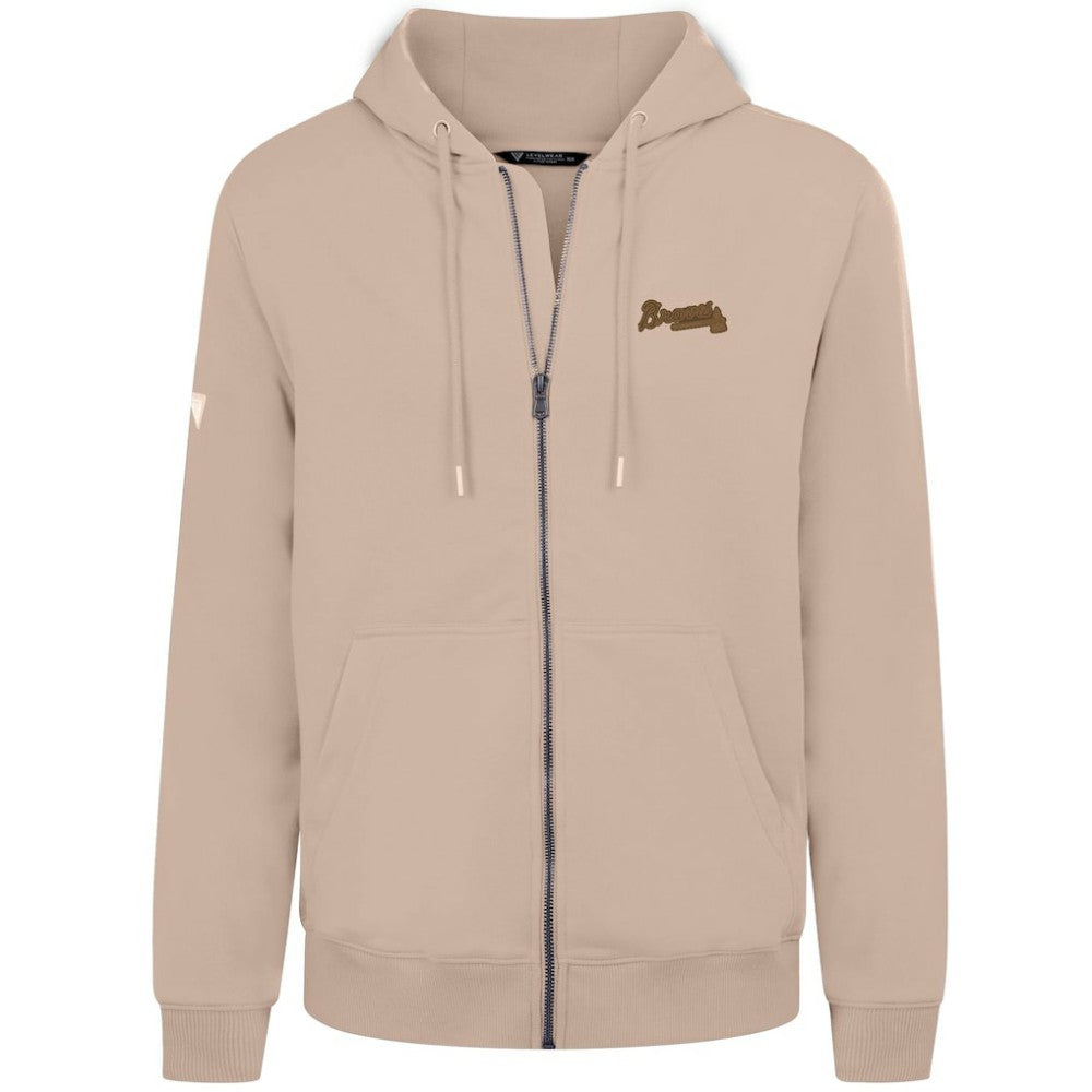 Atlanta Braves Levelwear Podium Full-Zip Hoodie Khaki