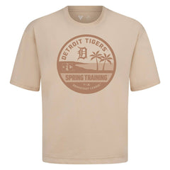 Detroit Tigers Levelwear Spring Training Badge Luxe Signature Knit T-Shirt Khaki
