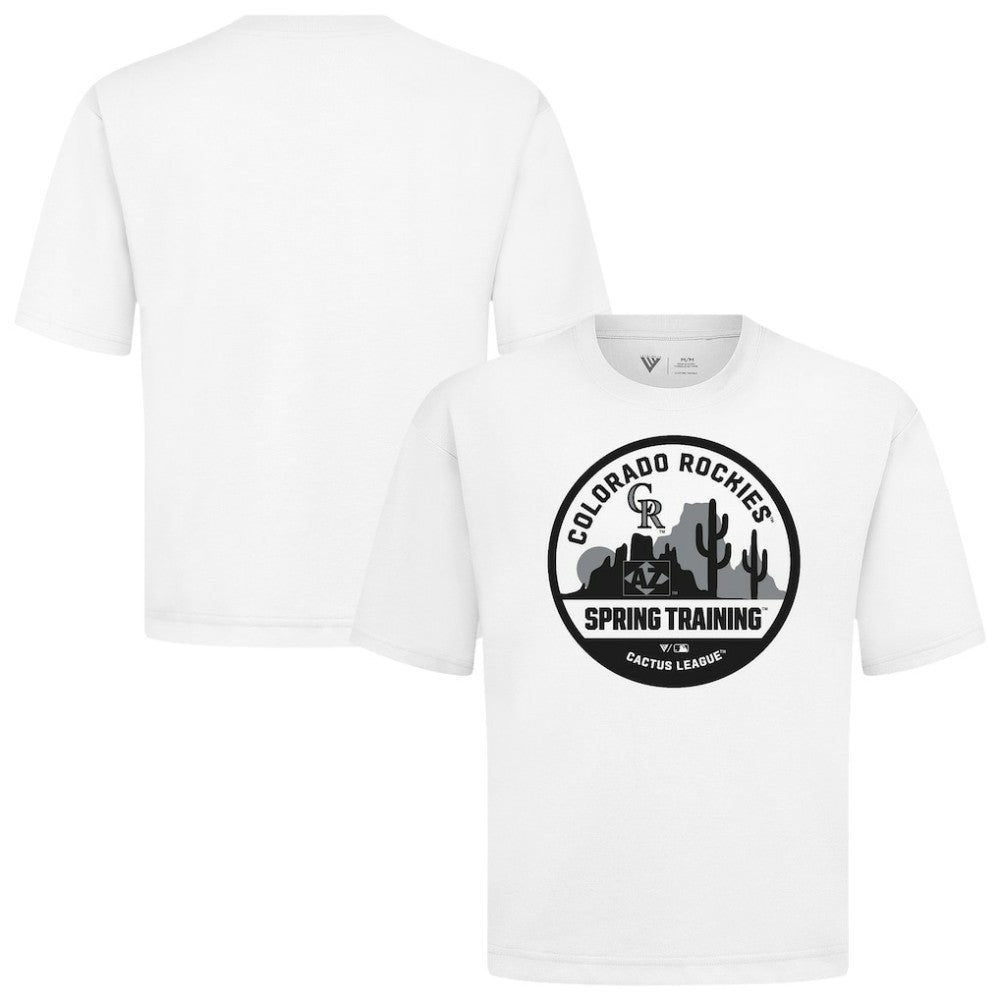 Colorado Rockies Levelwear Spring Training Badge Luxe Signature Knit T-Shirt White